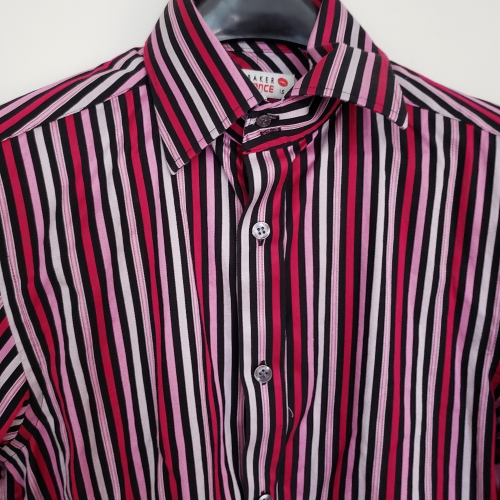 Ted Baker Superfine Cotton Button Up Striped Shirt
